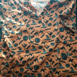 Halloween scrub top